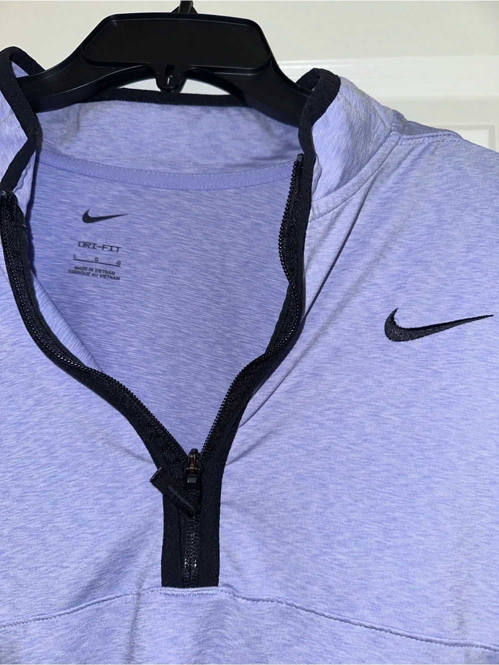 Nike Light Lavender Half-Zip Pullover with Black Trim